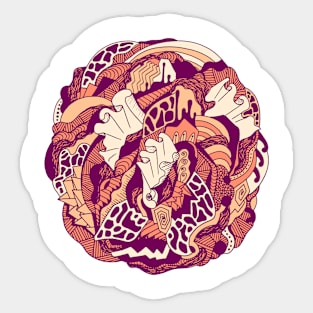 Peach Abstract Wave of Thoughts No 1 Sticker